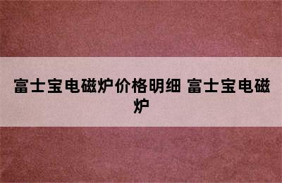 富士宝电磁炉价格明细 富士宝电磁炉